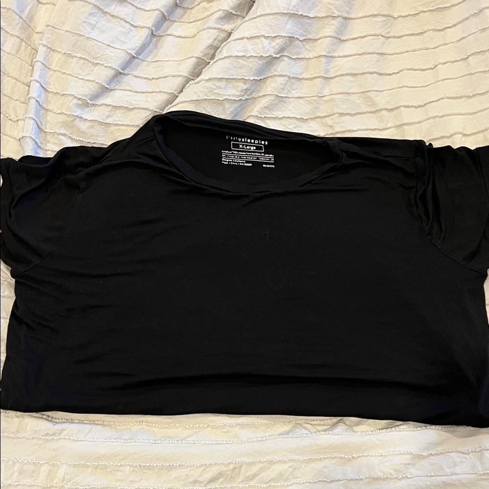 Little Sleepies Classic Black Short Sleeve Nursing Top